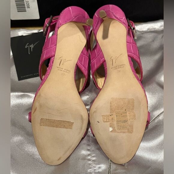 Giuseppe Zanotti coline croc embroidered Leather sandals in ficus size 7 - Picture 5 of 14